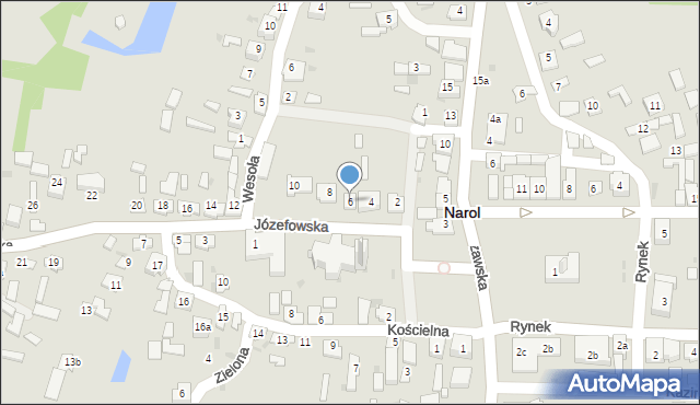 Narol, Józefowska, 6, mapa Narol