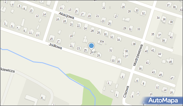 Nowe Proboszczewice, Jodłowa, 27, mapa Nowe Proboszczewice