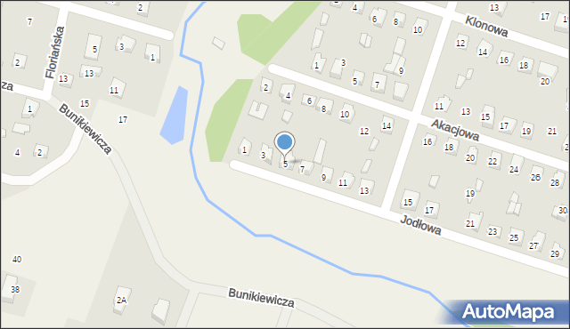 Nowe Proboszczewice, Jodłowa, 5, mapa Nowe Proboszczewice