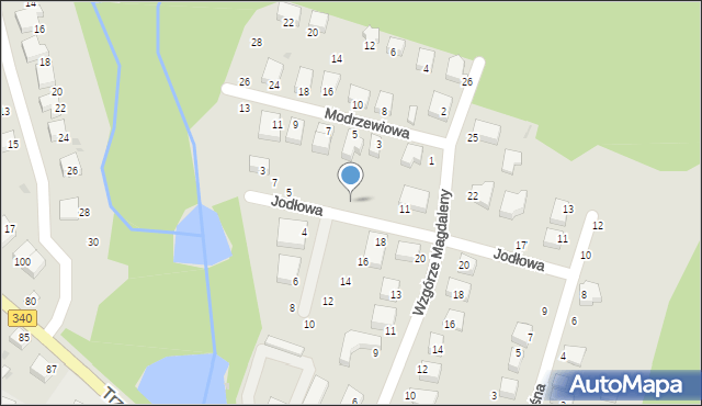 Oborniki Śląskie, Jodłowa, 9a, mapa Oborniki Śląskie