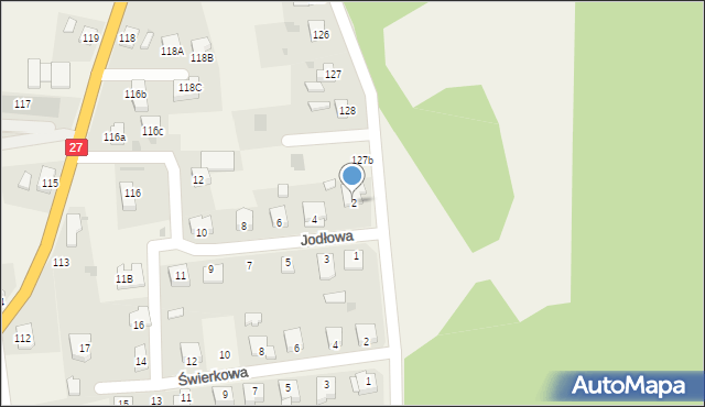 Olbrachtów, Jodłowa, 2, mapa Olbrachtów