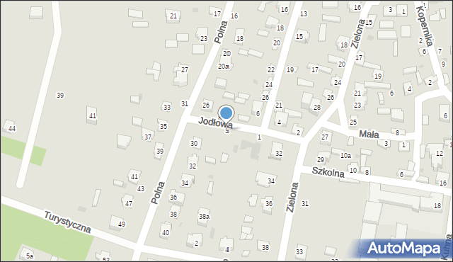 Olsztyn, Jodłowa, 3, mapa Olsztyna