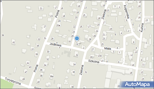 Olsztyn, Jodłowa, 4, mapa Olsztyna