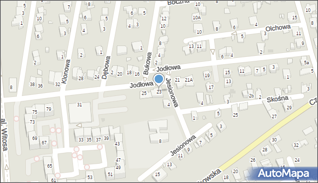 Opole, Jodłowa, 23, mapa Opola