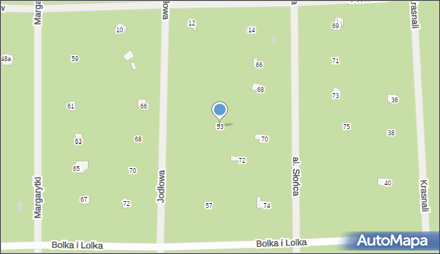 Osiedle Wilga, Jodłowa, 53, mapa Osiedle Wilga