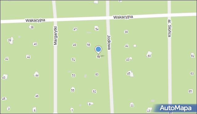 Osiedle Wilga, Jodłowa, 58, mapa Osiedle Wilga