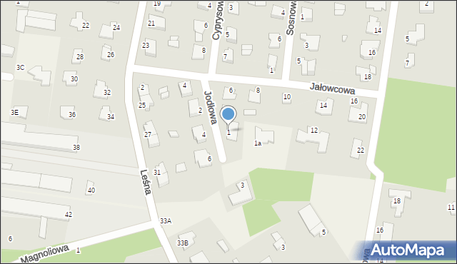 Osielsko, Jodłowa, 1, mapa Osielsko