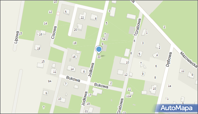 Osowiec, Jodłowa, 11, mapa Osowiec