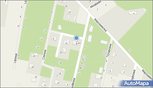 Osowiec, Jodłowa, 6, mapa Osowiec