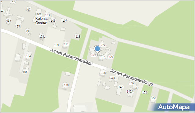 Ossów, Jordan-Rozwadowskiego, gen., 125, mapa Ossów
