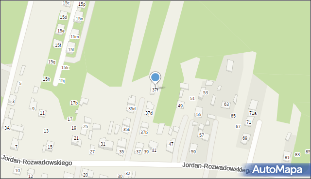 Ossów, Jordan-Rozwadowskiego, gen., 37f, mapa Ossów