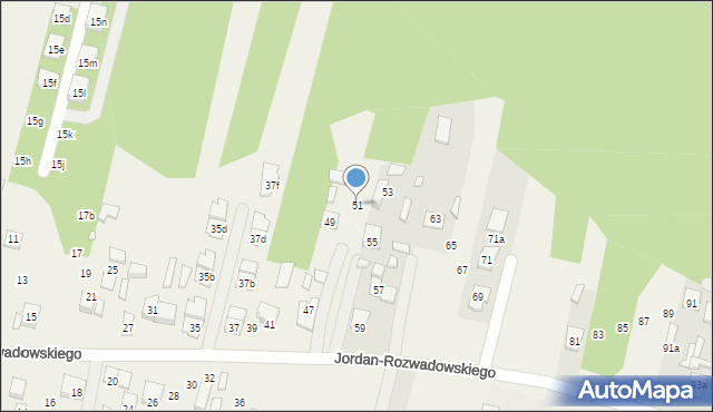 Ossów, Jordan-Rozwadowskiego, gen., 51, mapa Ossów