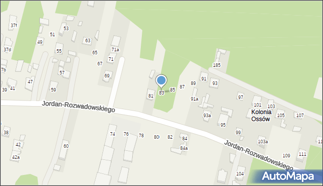 Ossów, Jordan-Rozwadowskiego, gen., 83, mapa Ossów