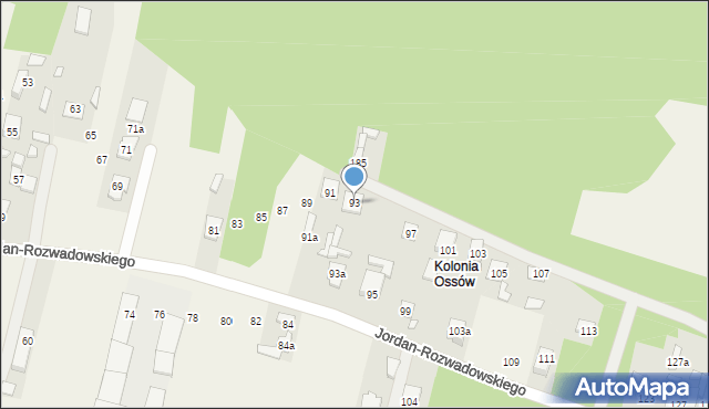 Ossów, Jordan-Rozwadowskiego, gen., 93, mapa Ossów