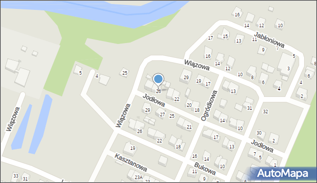 Ostrołęka, Jodłowa, 26, mapa Ostrołęka