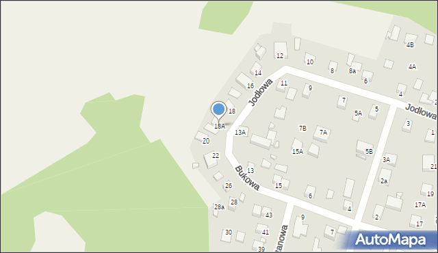 Ostromecko, Jodłowa, 18A, mapa Ostromecko