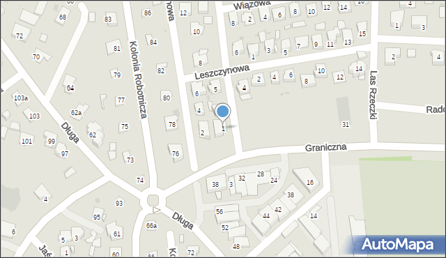 Ostrowiec Świętokrzyski, Jodłowa, 1, mapa Ostrowiec Świętokrzyski