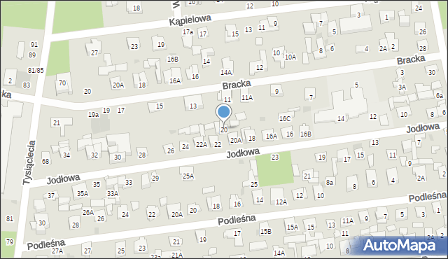 Otwock, Jodłowa, 20, mapa Otwock