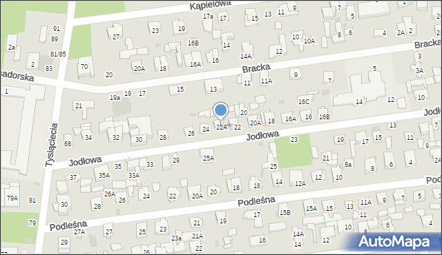 Otwock, Jodłowa, 22A, mapa Otwock