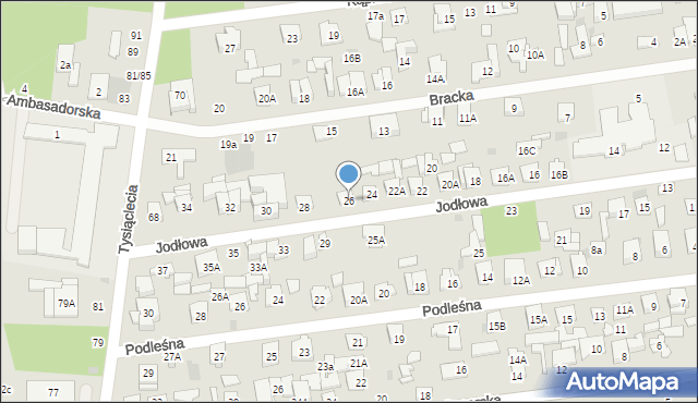 Otwock, Jodłowa, 26, mapa Otwock
