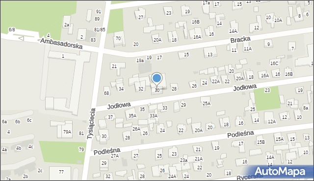 Otwock, Jodłowa, 30, mapa Otwock