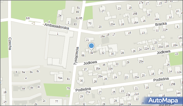 Otwock, Jodłowa, 34, mapa Otwock