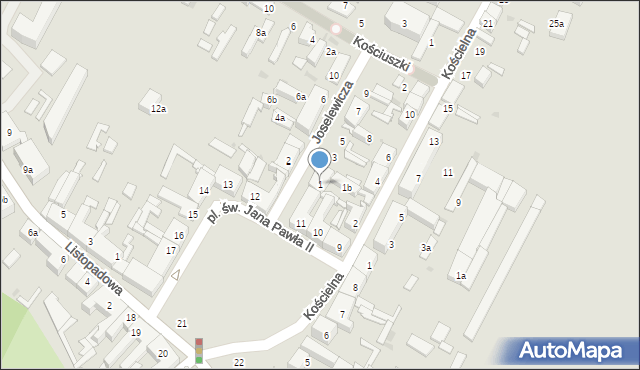 Ozorków, Joselewicza Berka, płk., 1, mapa Ozorków