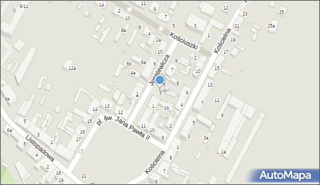 Ozorków, Joselewicza Berka, płk., 3, mapa Ozorków