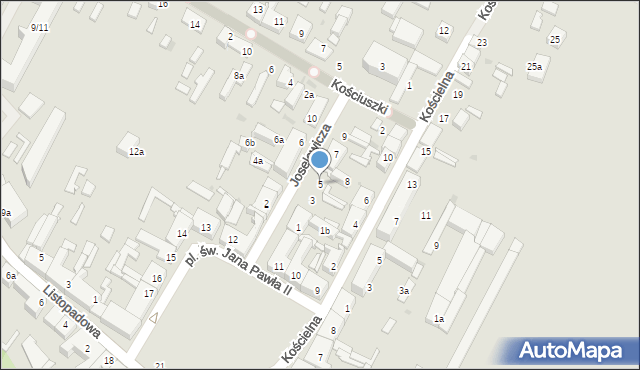 Ozorków, Joselewicza Berka, płk., 5, mapa Ozorków