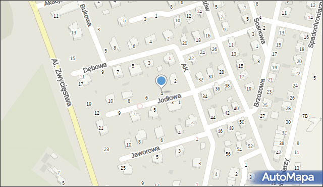 Parczew, Jodłowa, 4, mapa Parczew