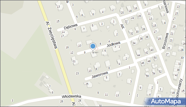 Parczew, Jodłowa, 7, mapa Parczew