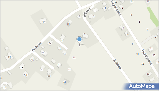 Pielgrzymowice, Jodłowa, 9, mapa Pielgrzymowice