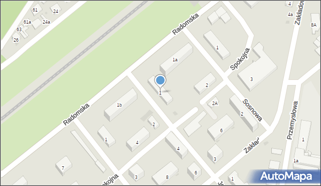 Pionki, Jodłowa, 1, mapa Pionki