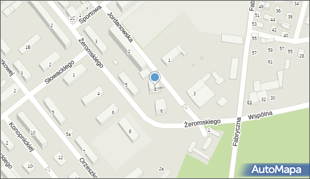 Pionki, Jordanowska, 4, mapa Pionki