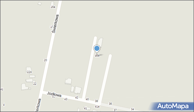 Piotrków Trybunalski, Jodłowa, 40b, mapa Piotrków Trybunalski