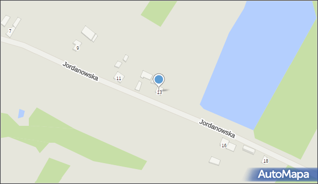 Płock, Jordanowska, 13, mapa Płock