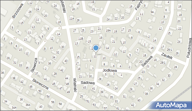 Płock, Jodłowa, 11A, mapa Płock