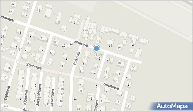 Pniewy, Jodłowa, 12a, mapa Pniewy