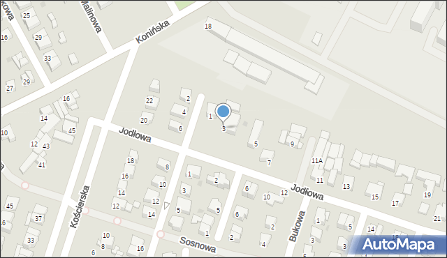 Pniewy, Jodłowa, 3, mapa Pniewy