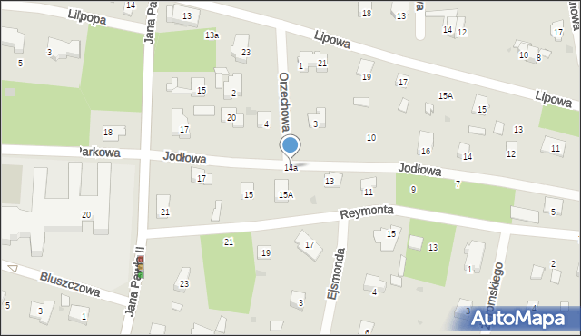 Podkowa Leśna, Jodłowa, 14a, mapa Podkowa Leśna