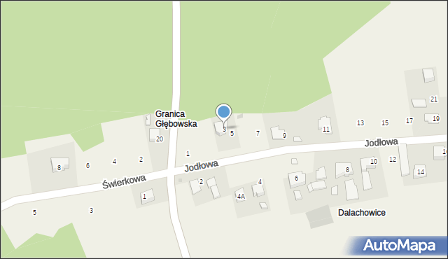 Polanka Wielka, Jodłowa, 3, mapa Polanka Wielka