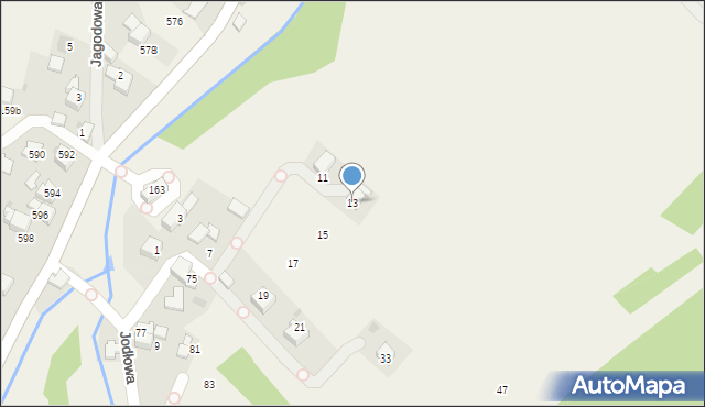 Ponikiew, Jodłowa, 13, mapa Ponikiew