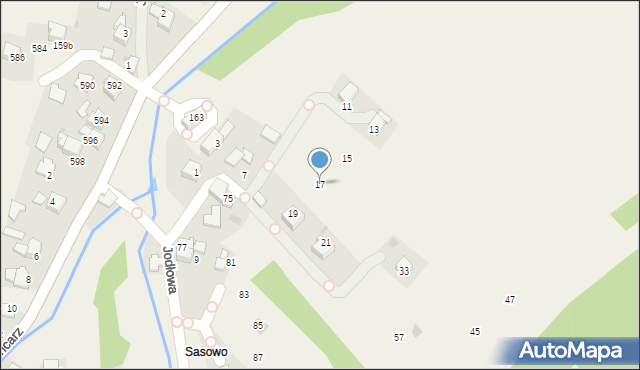 Ponikiew, Jodłowa, 17, mapa Ponikiew