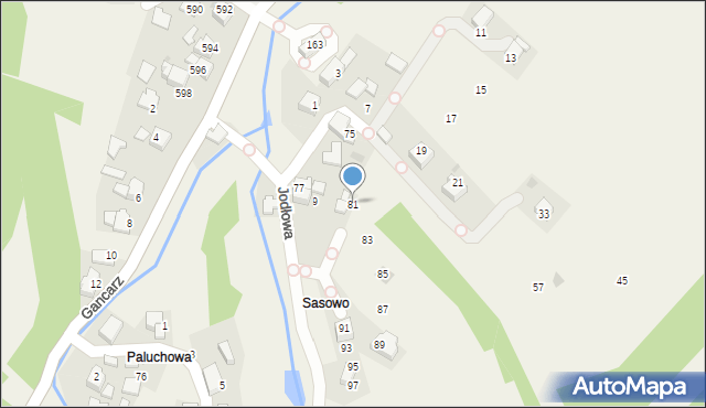 Ponikiew, Jodłowa, 81, mapa Ponikiew