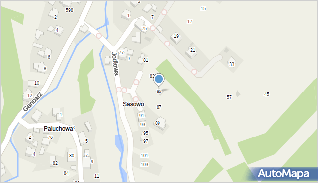 Ponikiew, Jodłowa, 85, mapa Ponikiew