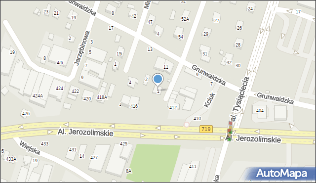 Pruszków, Jodłowa, 1, mapa Pruszków