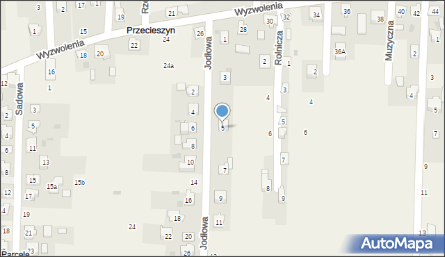 Przecieszyn, Jodłowa, 5, mapa Przecieszyn