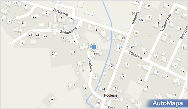 Przeciszów, Jodłowa, 4, mapa Przeciszów