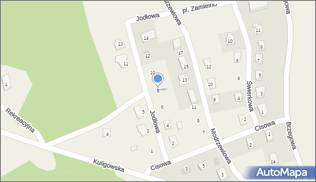 Pszczew, Jodłowa, 8, mapa Pszczew