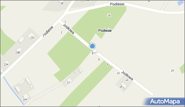 Pysznica, Jodłowa, 4, mapa Pysznica